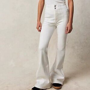We The Free Cream Wide Leg Jeans